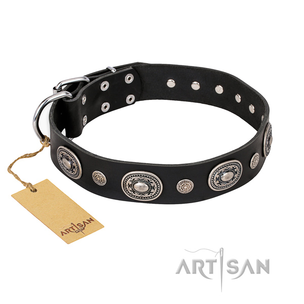 Gentle to touch leather collar created for your dog