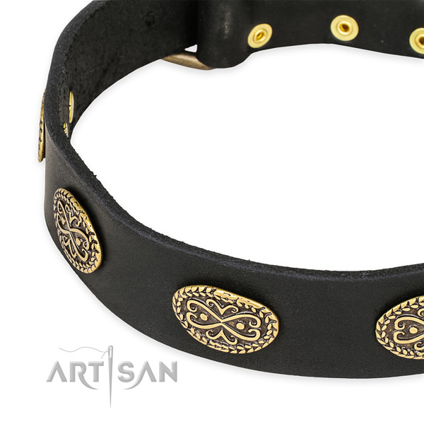 Exquisite full grain genuine leather collar for your beautiful canine