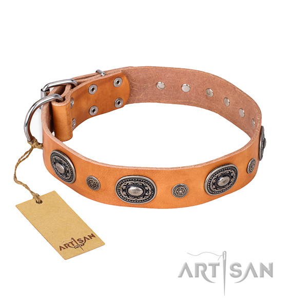Top notch full grain natural leather collar created for your dog