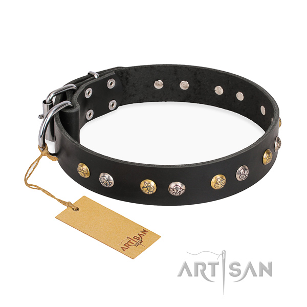 Daily walking extraordinary dog collar with rust-proof traditional buckle