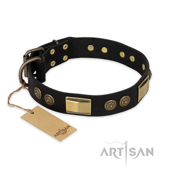 Inimitable full grain genuine leather dog collar for everyday use