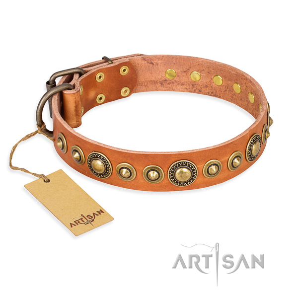 Durable leather collar handcrafted for your doggie