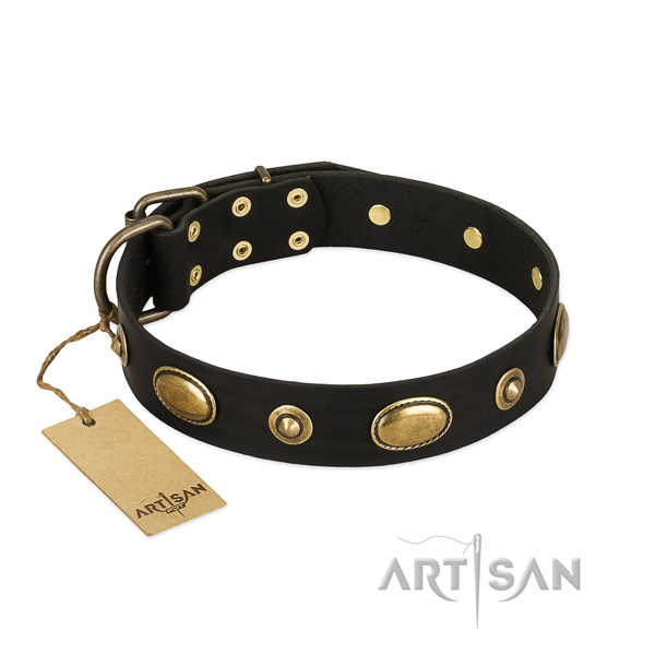 Awesome natural leather collar for your canine