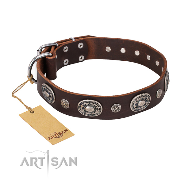 Soft to touch full grain leather collar created for your doggie