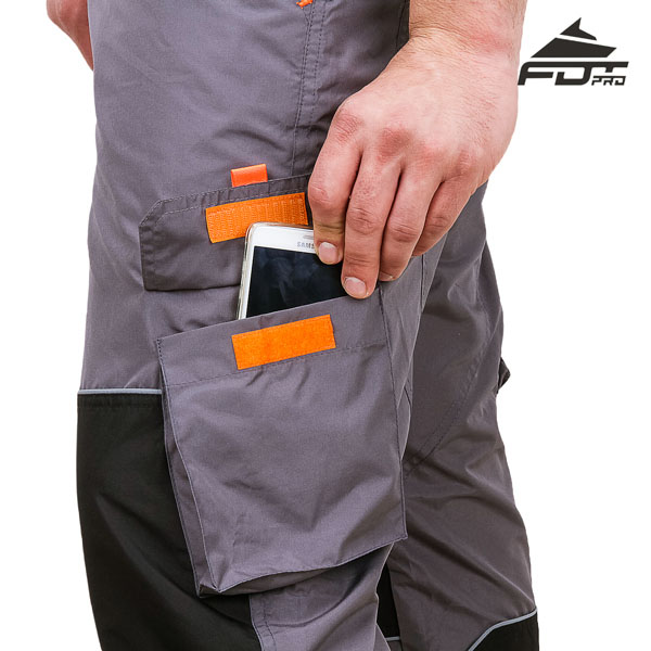 Durable Pants with Side Pockets on Velcro fastener