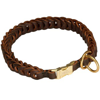 Mastiff Leather Collar Braided Design