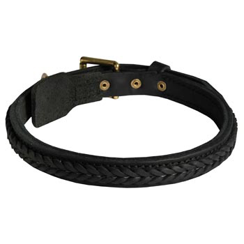 Braided Leather Collar for Mastiff