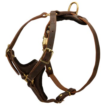 Mastiff Harness Y-Shaped Brown Leather Easy Adjustable for Best Fit