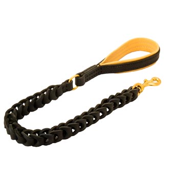 Leather Mastiff Leash with Brass Snap Hook and O-ring