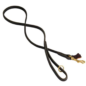 Leather Dog Leash Stitched with Smooth Surface for  Mastiff