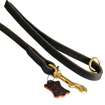 Handmade Leather Dog Leash with Floating O-Ring on The  Handle for Mastiff